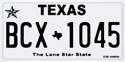 TX license plate BCX1045