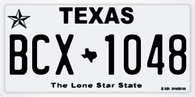 TX license plate BCX1048