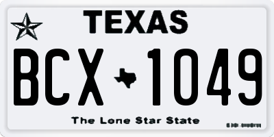 TX license plate BCX1049
