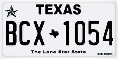 TX license plate BCX1054