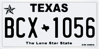 TX license plate BCX1056