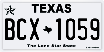 TX license plate BCX1059