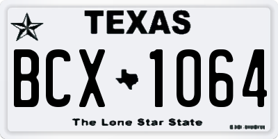 TX license plate BCX1064