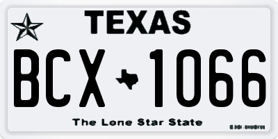 TX license plate BCX1066