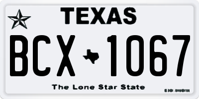 TX license plate BCX1067