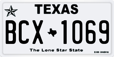 TX license plate BCX1069
