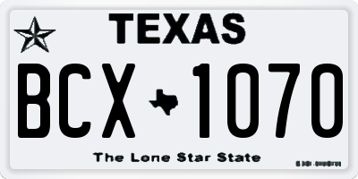 TX license plate BCX1070