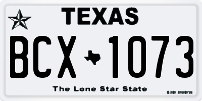 TX license plate BCX1073