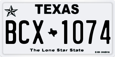 TX license plate BCX1074