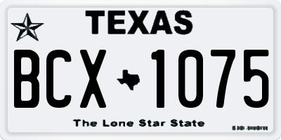 TX license plate BCX1075