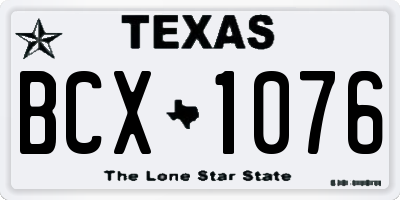 TX license plate BCX1076