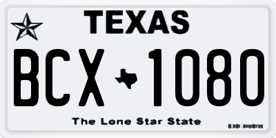 TX license plate BCX1080
