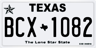 TX license plate BCX1082