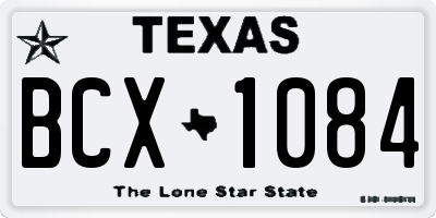 TX license plate BCX1084