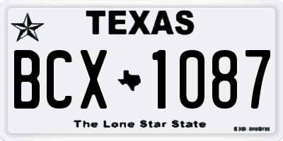 TX license plate BCX1087
