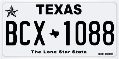 TX license plate BCX1088