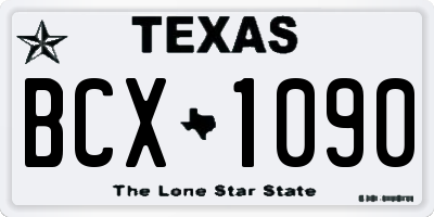 TX license plate BCX1090