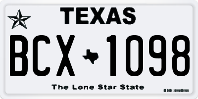 TX license plate BCX1098