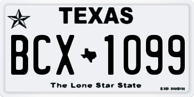 TX license plate BCX1099