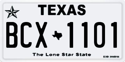 TX license plate BCX1101