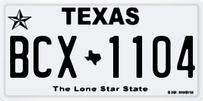 TX license plate BCX1104