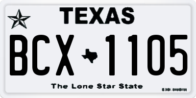 TX license plate BCX1105