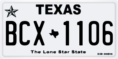TX license plate BCX1106