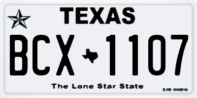 TX license plate BCX1107