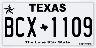 TX license plate BCX1109