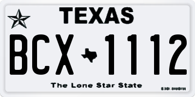 TX license plate BCX1112