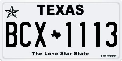 TX license plate BCX1113