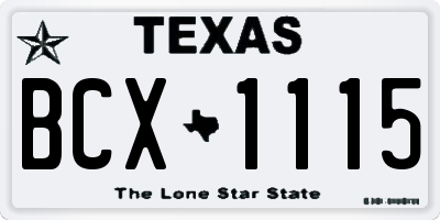 TX license plate BCX1115