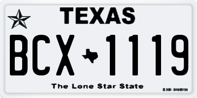 TX license plate BCX1119