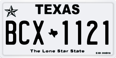 TX license plate BCX1121