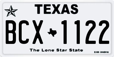 TX license plate BCX1122