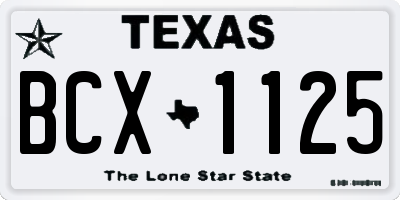TX license plate BCX1125