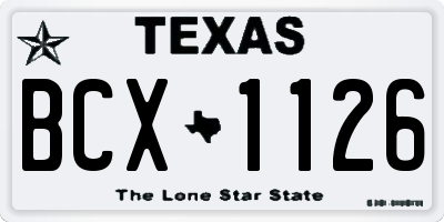 TX license plate BCX1126