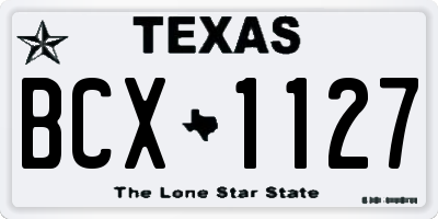 TX license plate BCX1127