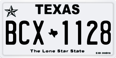TX license plate BCX1128