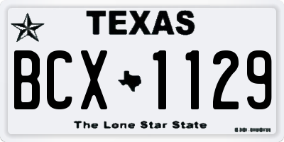 TX license plate BCX1129