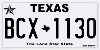 TX license plate BCX1130