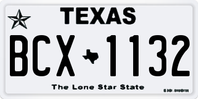 TX license plate BCX1132