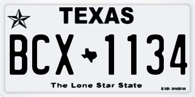TX license plate BCX1134
