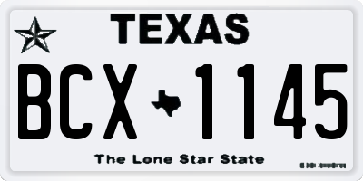 TX license plate BCX1145