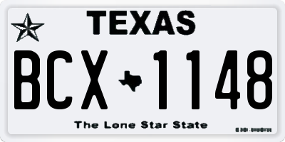 TX license plate BCX1148