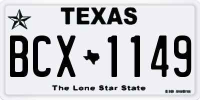TX license plate BCX1149
