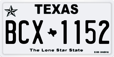 TX license plate BCX1152