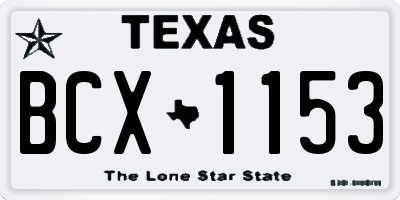 TX license plate BCX1153