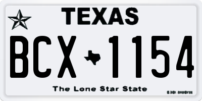 TX license plate BCX1154