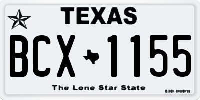 TX license plate BCX1155